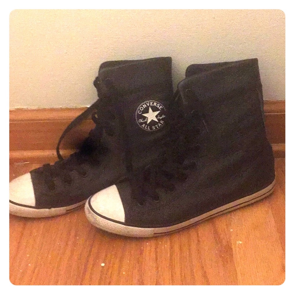High top, black leather, Chuck Taylor All-Stars,